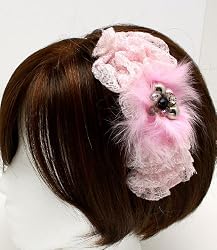 Lolita Harajuku Girl Pink Feather Victorian Headband