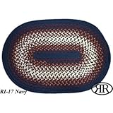 IMAGE OF Rio Navy Braided Rug Size: 2' x 4' Oval