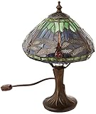 GTIN 799169013913 product image for Dale Tiffany 7601/521 Dragonfly Table Lamp, Antique Brass and Art Glass Shade | upcitemdb.com