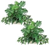 TWO 15" English Ivy, Pothos, Split Philo Mixed Artificial Home Decor Plant