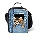 HUGSIDEA Cute Animal Cat Print Denim Lunch Box Insulated Tote Bag Food Lunchboxes