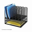 Safco Mesh Desk Organizer with Two Horizontal and Six Upright Sections (3255BL)