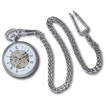 Invicta II Collection Silver-Tone Skeleton Pocket Watch #9510