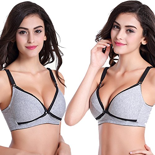 Women's Cotton Spandex Wirefree Sleep Bra for Nursing and Maternity