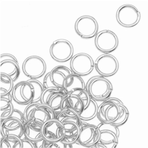 4mm Open Jump Rings 21 Gauge Silver Plated (100) 