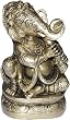 Sitting Ganesha Brass Statue Playing Bigul 2.5 x 2.5 x 4 inches