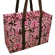 Blue Q Shoulder Tote - Pink and Brown