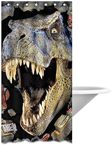 Huge Dinasaur Jurassic World Cool Bath Polyester Fabric Shower Curtain 36 by 72-Inch