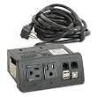 Bush&reg; Quantum Two-Outlet Data Port, 120V, 10ft Cord, 5-1/2 x 6-1/4 x 2-1/4, Black