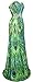 ANGEL FASHIONS Women's Chiffon Strapless Rhinestone Peacock Painting Prom Dresses