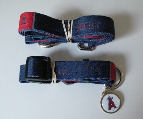 Los Angeles Angels of Anaheim Pet Accessories Set - Large (6' Leash, Collar, and ID Tag)