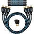Twisted Veins Three (3) Pack of (3 ft) High Speed HDMI Cables + Right Angle Adapter and Velcro Cable Ties (Latest Version Supports Ethernet, 3D, and Audio Return)
