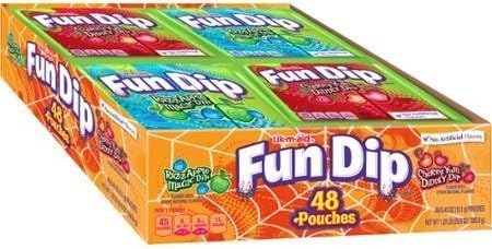 Fun Dip Razz Apple &amp; Cherry Yum 48 Count 4 Part Box