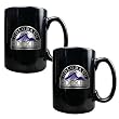 Colorado Rockies MLB 2pc Black Ceramic Mug Set - Primary Logo by Great American Products