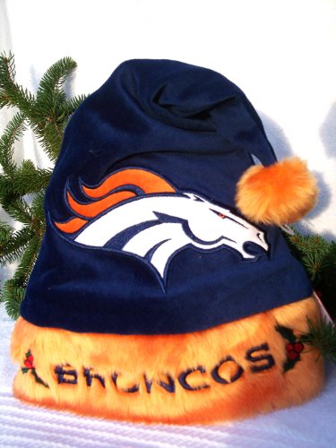 Denver Broncos plush holly NFL Solid color Team logo Santa Hat