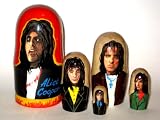 Alice Cooper Russian Nesting Doll Hand Made 5 Pcs / 6 in