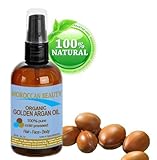 Moroccan Beauty Golden Argan Oil, 100% Pure/ Natural, ORGANIC. For Face, Hair, Nails and Body. 4 oz-120 ml
