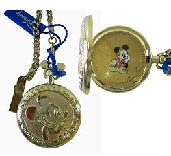 Disney Mickey Mouse Watch - Mickey Pocket Watch -Gold Tone