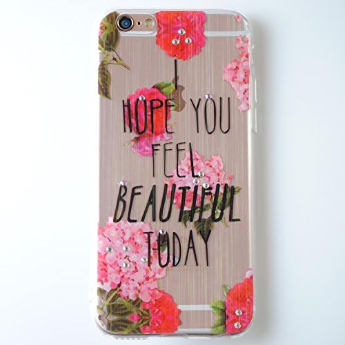 Hairline Hologram Ultra Thin Clear Art Pattern Crystal Gel TPU Rubber Flexible Slim Skin Soft Jelly Case *Bonus Glass* for Apple iPhone 6 6S 4.7" (Hope)