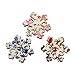 HOUSWEETY 50PCs Wooden Buttons Mixed Color Snowflake Shape Applique 2-hole Sewing DIY