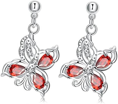 Dezero 925 silver plated Butterfly paragraph earrings