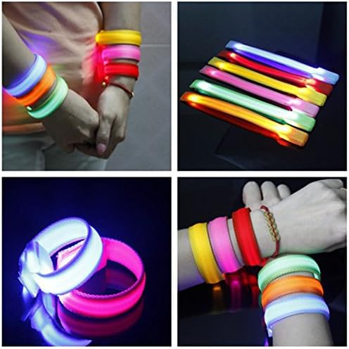 Running Gear Glowing LED Wrist Band Lights Flash Nylon Cuff Bracelet
