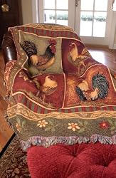 Mediterranean Rooster Throw Blanket