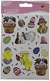 Beistle 44002 4-Pack Bunny Basket and Egg Stickers Sheet for Parties, 4-3/4 by 7-1/2-Inch