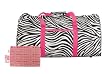 Bk/wh/pink Zebra Print Duffle Bag & Hello Kitty Cosmetic Bag Makeup Bag Set 2pcs