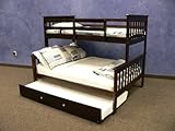 Bunk Bed Twin over Full Mission Style in Cappuccino with Trundle