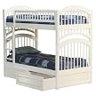 Windsor Twin/Twin Bunk Bed with Under-Bed Drawers - White