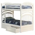 Windsor Twin/Twin Bunk Bed with Under-Bed Drawers - White