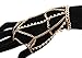 Goldtone with Clear 5 Finger Adjustable Hand Chain with Multiple Stones