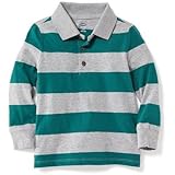 オールドネイビー OLD NAVY/ ストライプジャージポロ ラグビーグリーン トップス長袖シャツ 2歳【並行輸入】
