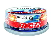 25 pack philips 4 speed dvd+rw discs