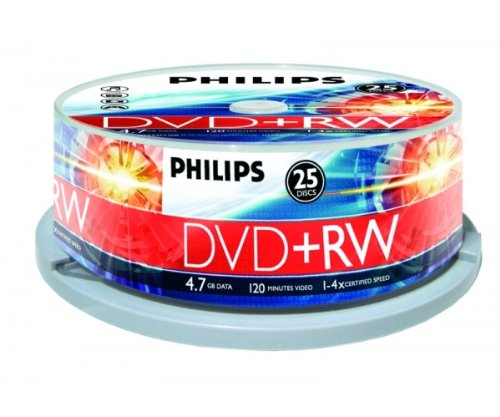 25 pack philips 4 speed dvd+rw discs