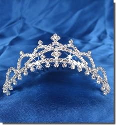 Bridal Wedding Tiara Comb With Four-Crystal Center 38884