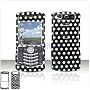 Black with White Polka Dots Case Cover for Brand RIM BlackBerry 8130 Pearl "PDA" Protective Cell Phone Hard SNAP-ON