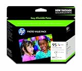 Original HP 95 Series Tri-color Ink Cartridge w/100 Sheet 4x6 inch HP Premium Photo Value Pack in Retail Packaging