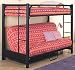Black Text 3" T/Futon Bunk with futon sofa: 80-1/2" x 43" x 65-3/8"H, with futon bed: 80-1/2" x 54-1/4" x 65-3/8"H