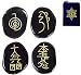 USUI REIKI STONES ~ Etched Reiki Symbols on Black Jasper Stones ~ w/ Heart Chakra Pouch