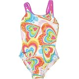 Speedo 1 Piece Rainbow Heads Bathing Suit Girls