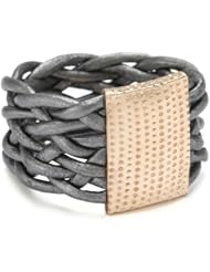 by boe Pewter Leather Weave Ring, Size 7.5