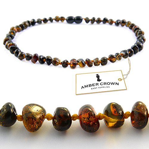 Amber Teething Necklace for Babies Anti Inflammatory, Drooling and
