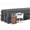 "Auralex PLATFOAM-KIT Platfoam in Box of 24- 2x4x48 Lengths; Charcoal Only with 3- Tubes of TubeTak Pro Adhesive"