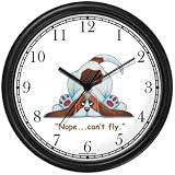 Brown & White Long Floppy Earred Basset Hound Dog Cartoon or Comic - JP Animal Wall Clock by WatchBuddy Timepieces (Black Frame)