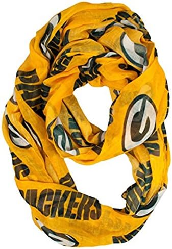 Green Bay Packers Yellow Sheer Infinity Scarf-9880