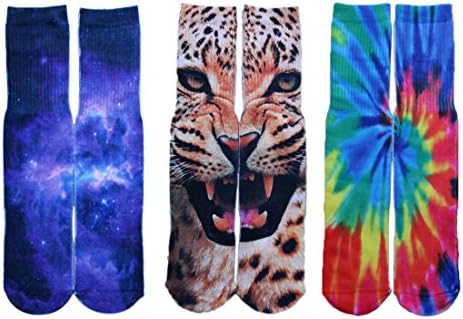 Hxst Hip-hop 3D Multi Pattern Printed BascketBall Sport Casual Socks Pack of 3 (SOX-P5)
