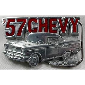 1957 Chevrolet  Enamel Pewter Belt Buckle