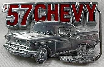 1957 Chevrolet  Enamel Pewter Belt Buckle by Chevrolet Apparel